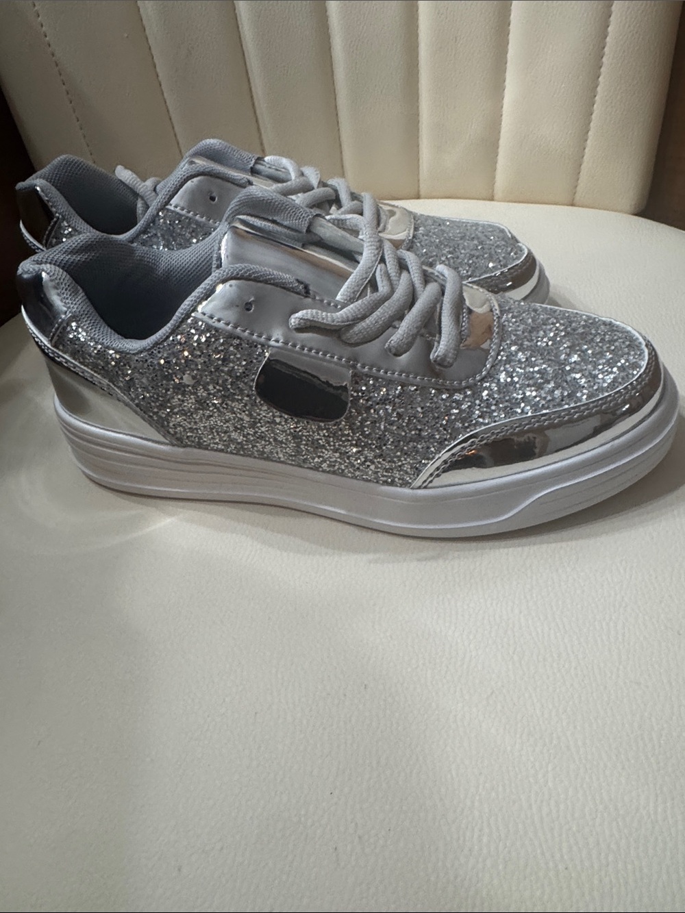 Sparkle Silver Women's Fashion Sneakers